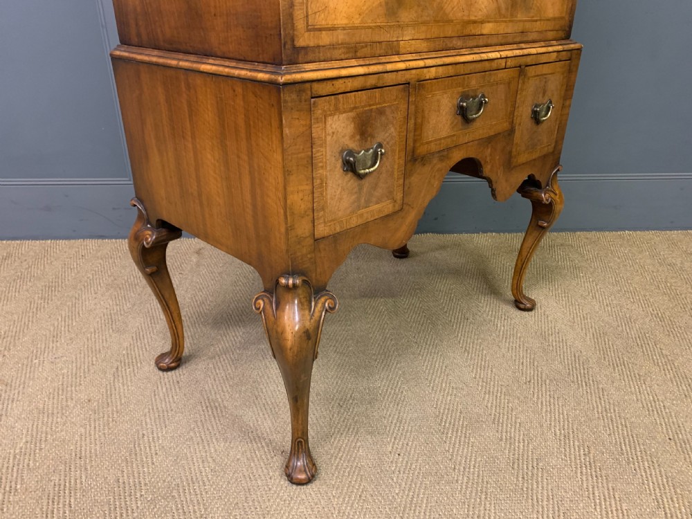 Burr Walnut Chest on Stand or Tallboy View IX