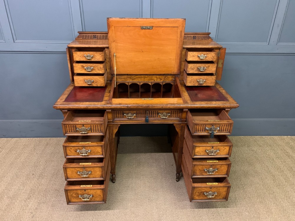 Victorian Dickens Desk by Maple & Co. View X