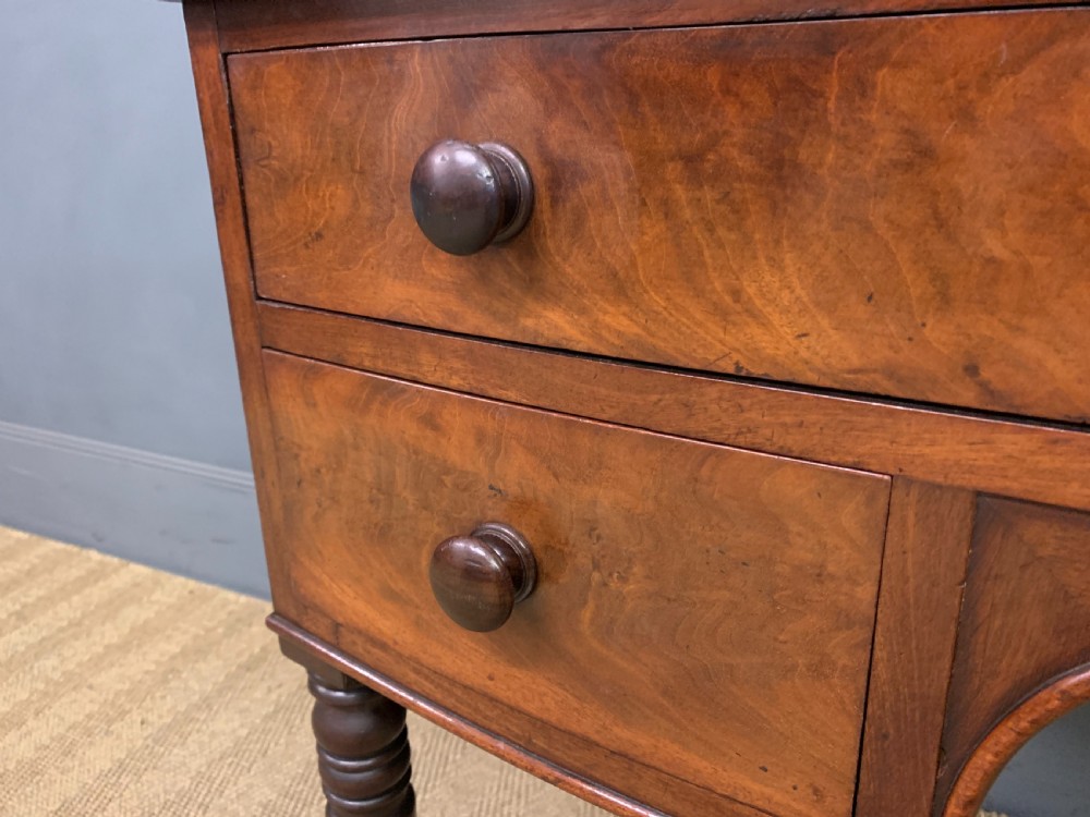 Georgian Mahogany Bow Fronted Side Table View VI