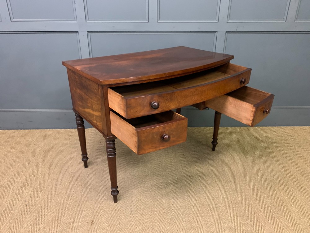 Georgian Mahogany Bow Fronted Side Table View XI