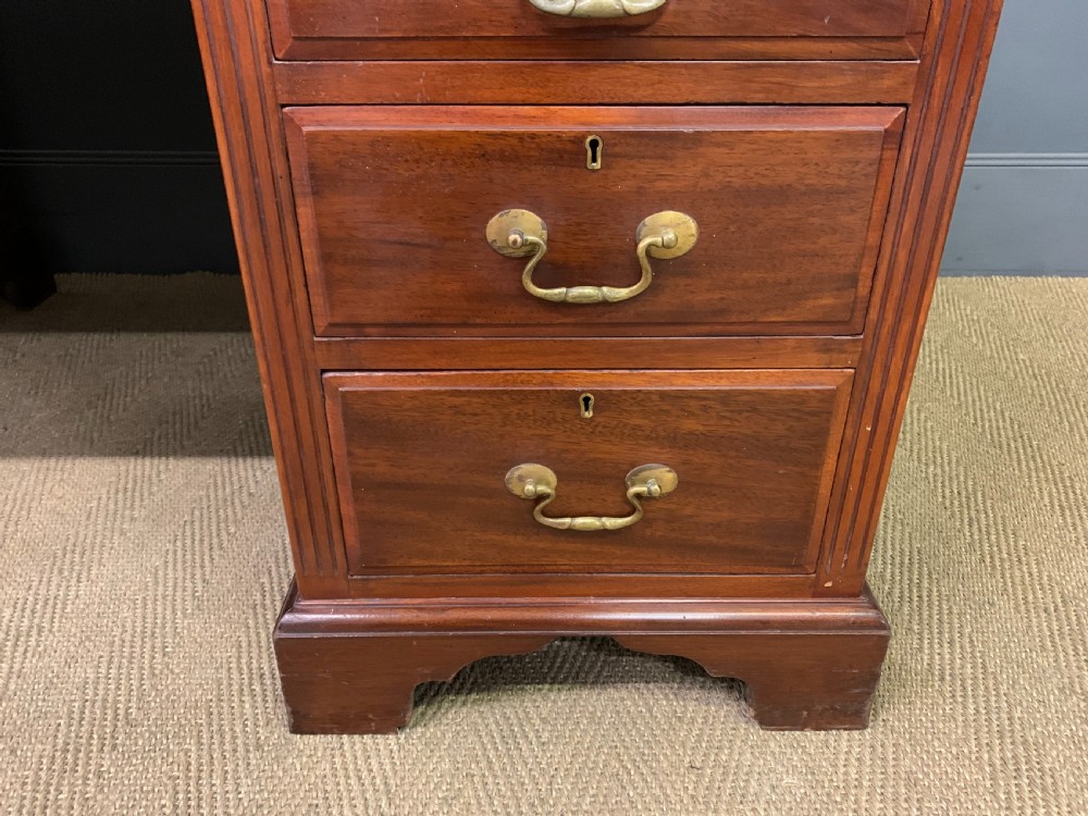 Large Edwardian Walnut Pedestal Desk View VII