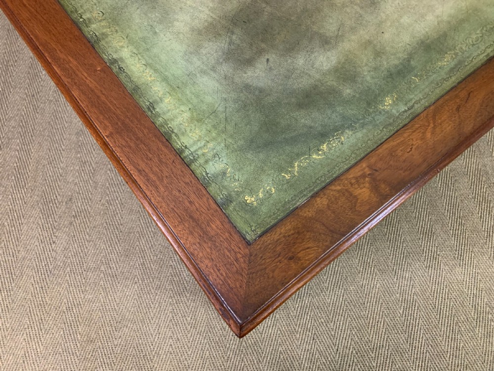Large Edwardian Walnut Pedestal Desk View IX