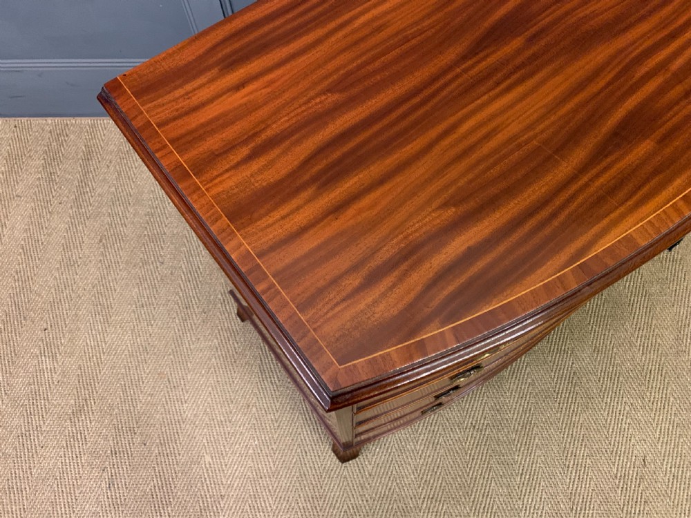 Edwardian Period Inlaid Mahogany Bow Fronted Chest of Drawers View X