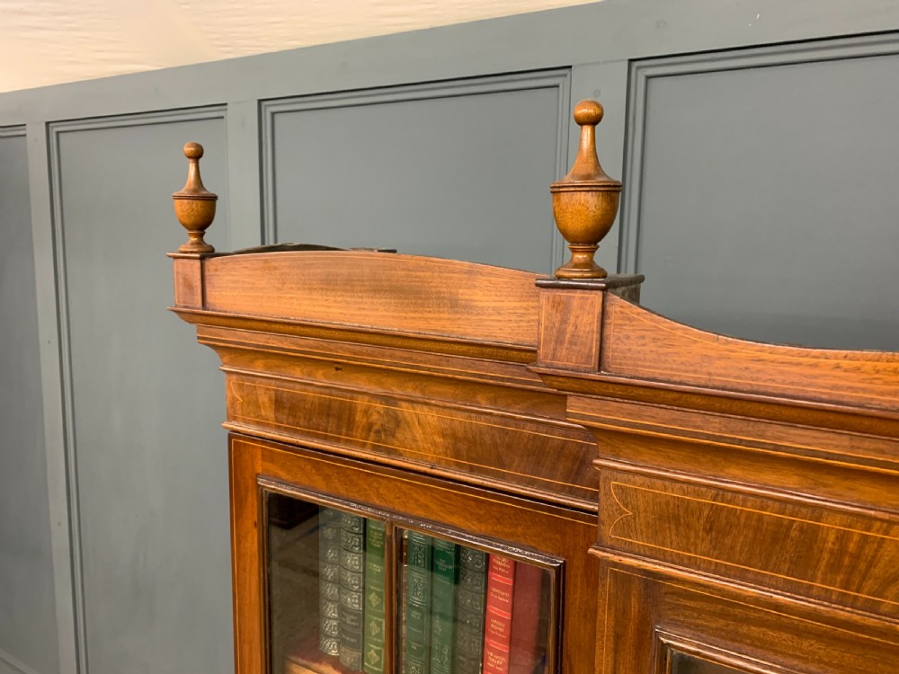 Sheraton Revival Mahogany Breakfront Bookcase View IV