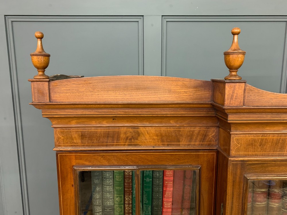 Sheraton Revival Mahogany Breakfront Bookcase View V