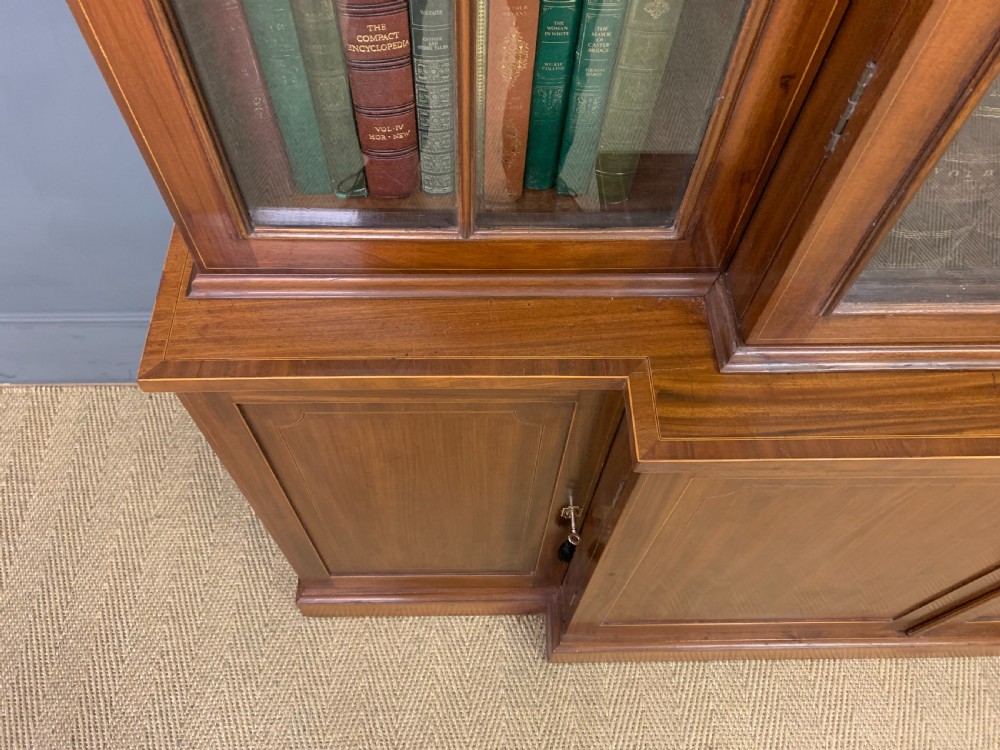 Sheraton Revival Mahogany Breakfront Bookcase View VI