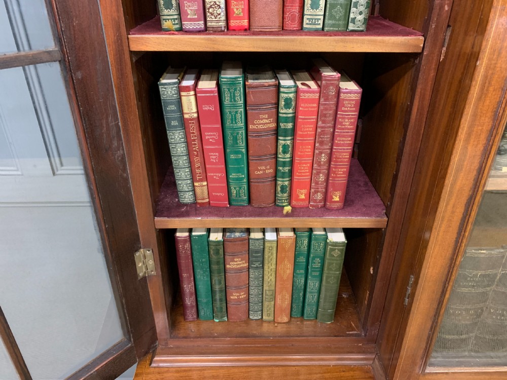 Sheraton Revival Mahogany Breakfront Bookcase View X
