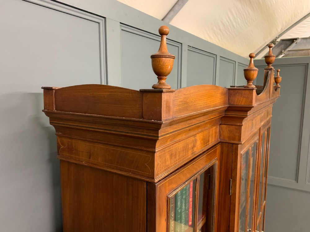 Sheraton Revival Mahogany Breakfront Bookcase View XIV