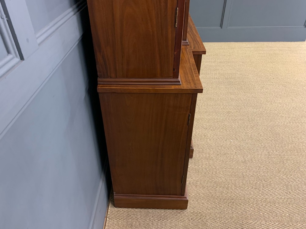 Sheraton Revival Mahogany Breakfront Bookcase View XV
