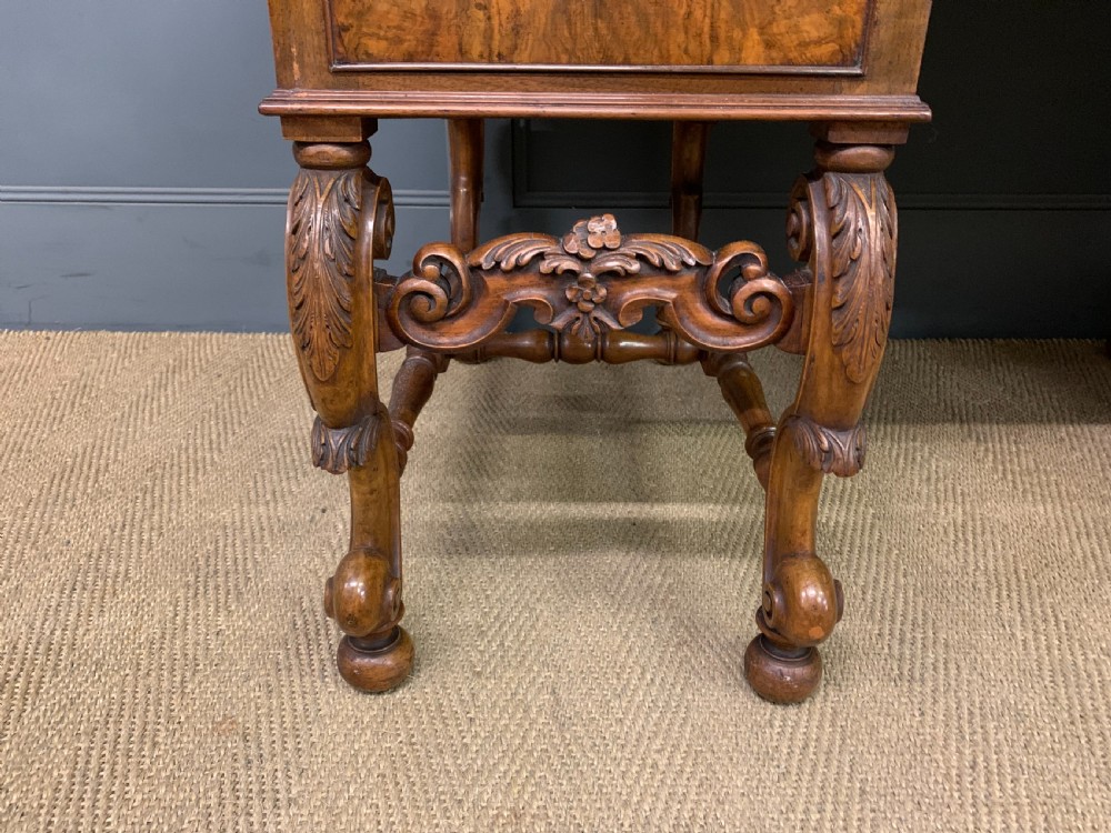 Burr Walnut Queen Anne Style Writing Desk View VII