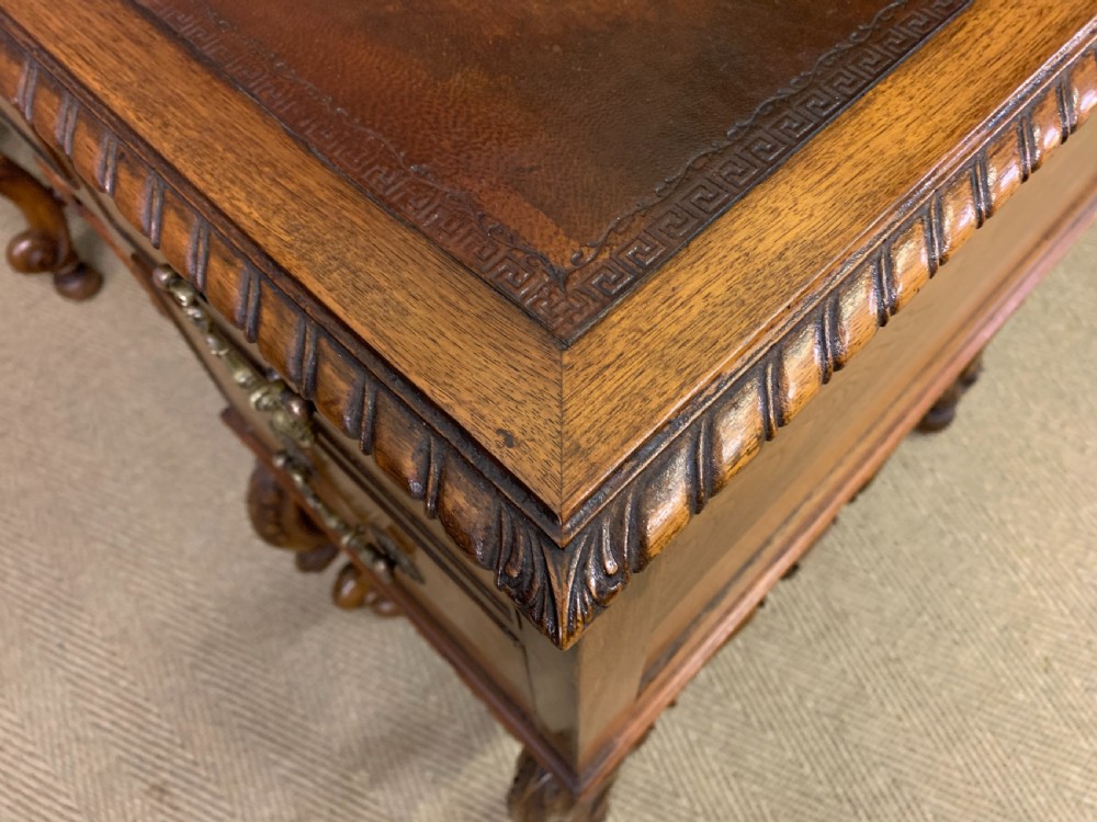 Burr Walnut Queen Anne Style Writing Desk View XVI