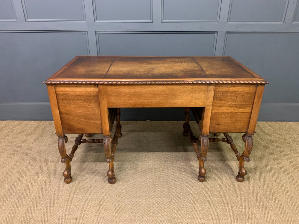 Burr Walnut Queen Anne Style Writing Desk View XVII