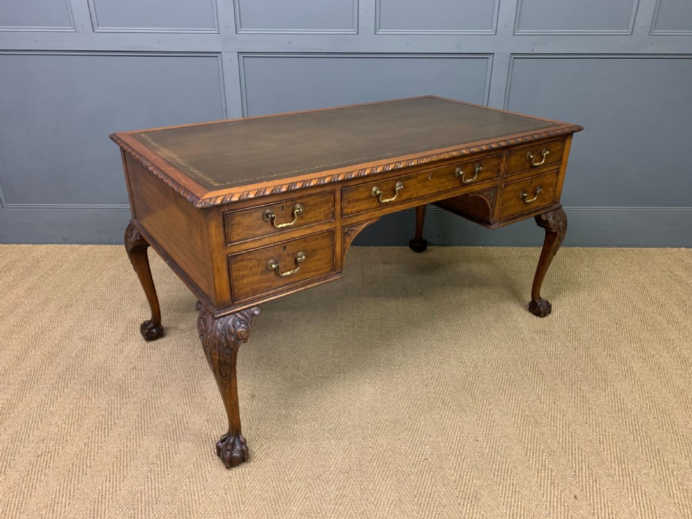 Victorian Mahogany Chippendale Style Writing Desk