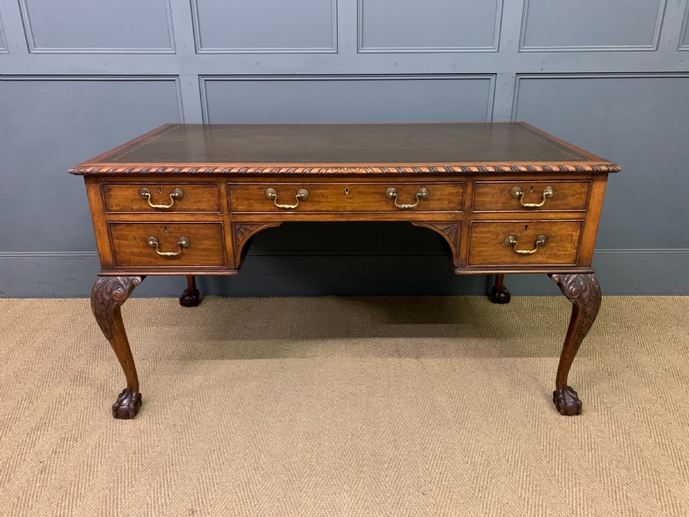 Victorian Mahogany Chippendale Style Writing Desk View III