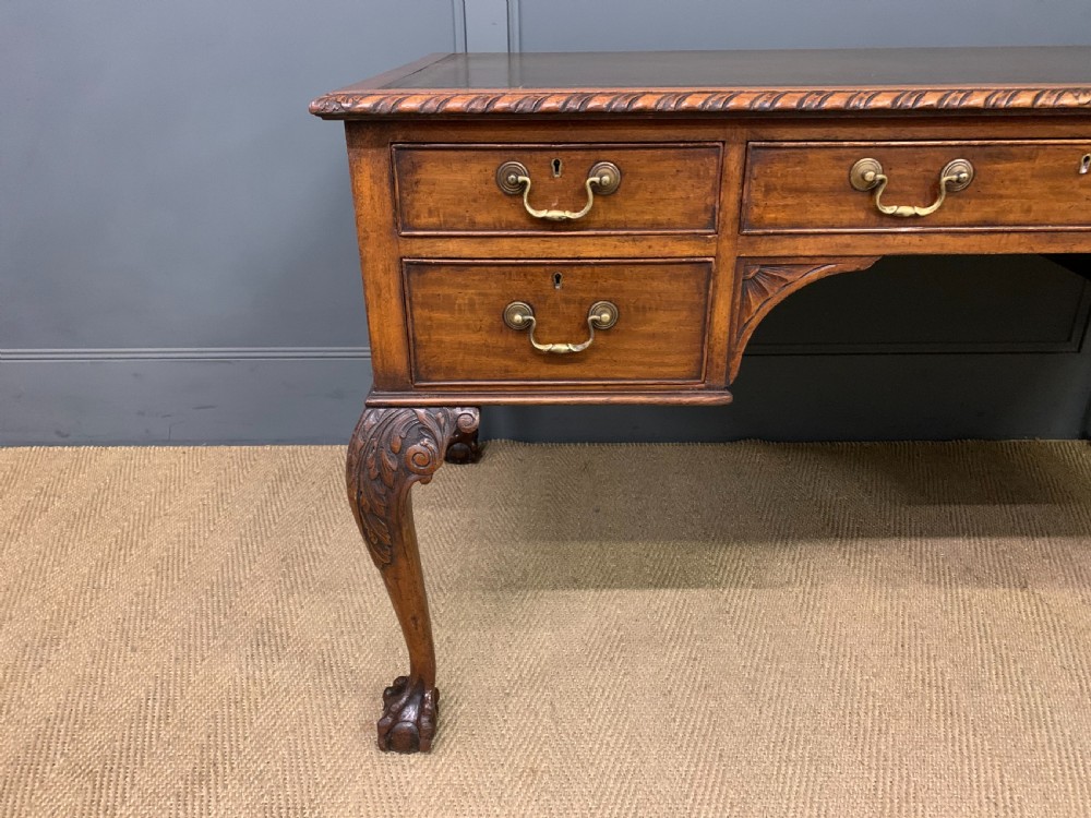 Victorian Mahogany Chippendale Style Writing Desk View V