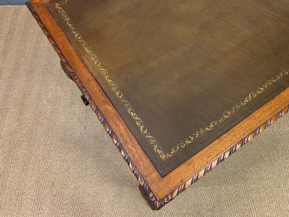 Victorian Mahogany Chippendale Style Writing Desk View IX