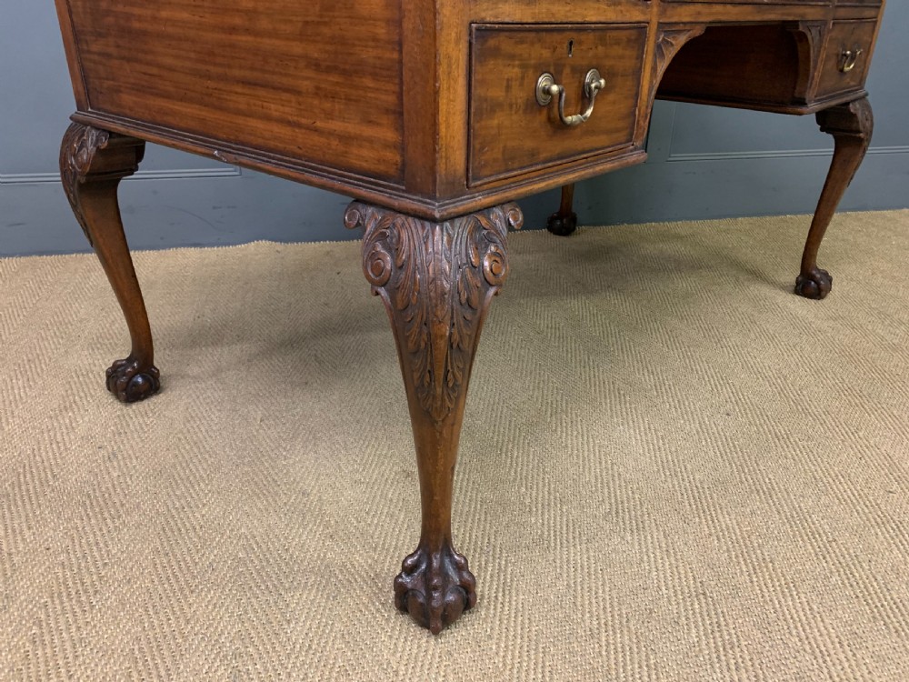 Victorian Mahogany Chippendale Style Writing Desk View X