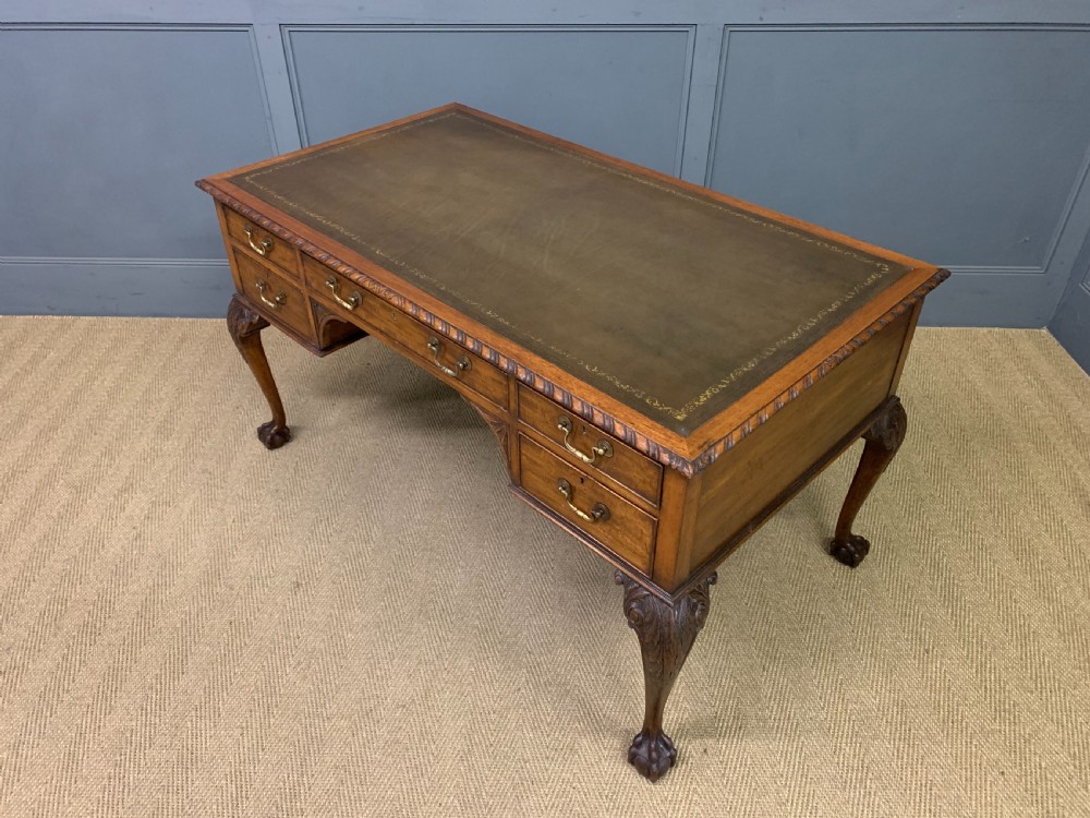 Victorian Mahogany Chippendale Style Writing Desk View XIII