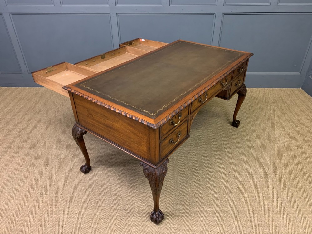 Victorian Mahogany Chippendale Style Writing Desk View XV