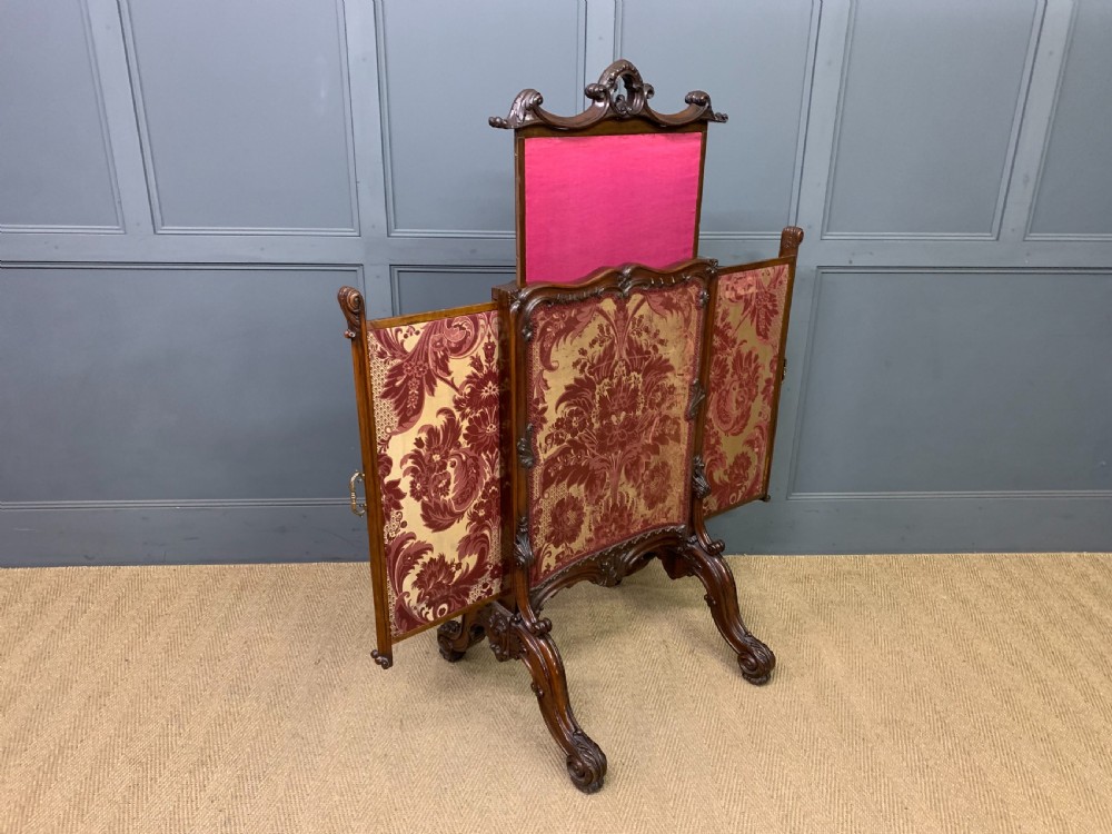 Fine Victorian Mahogany Firescreen View XI