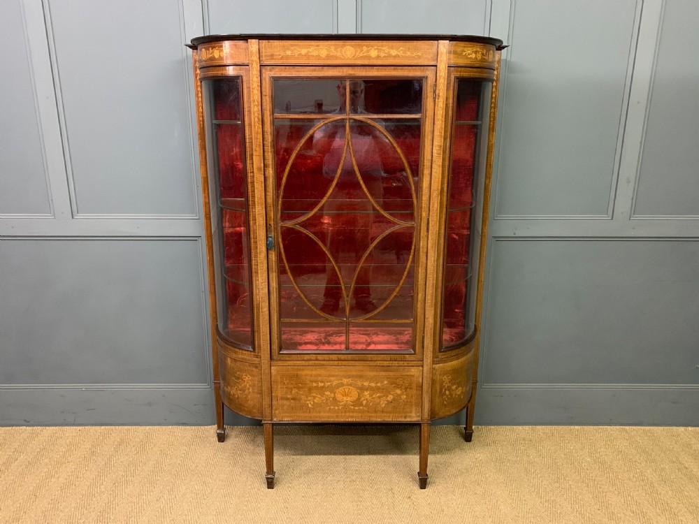 Edwardian Inlaid Mahogany Display Cabinet