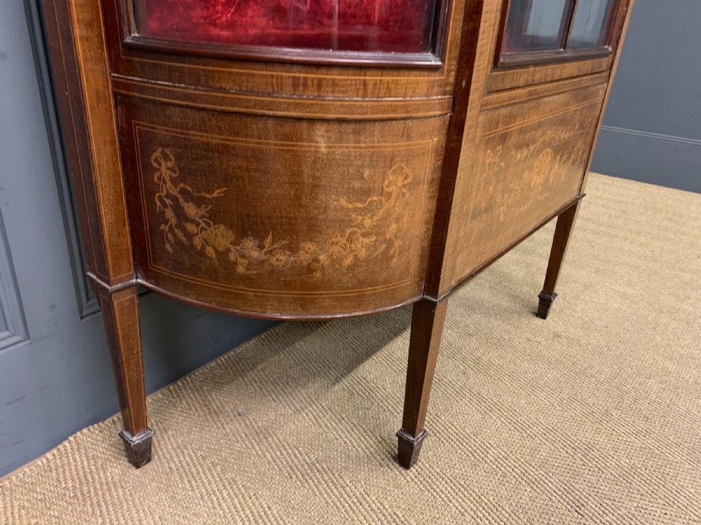 Edwardian Inlaid Mahogany Display Cabinet View V