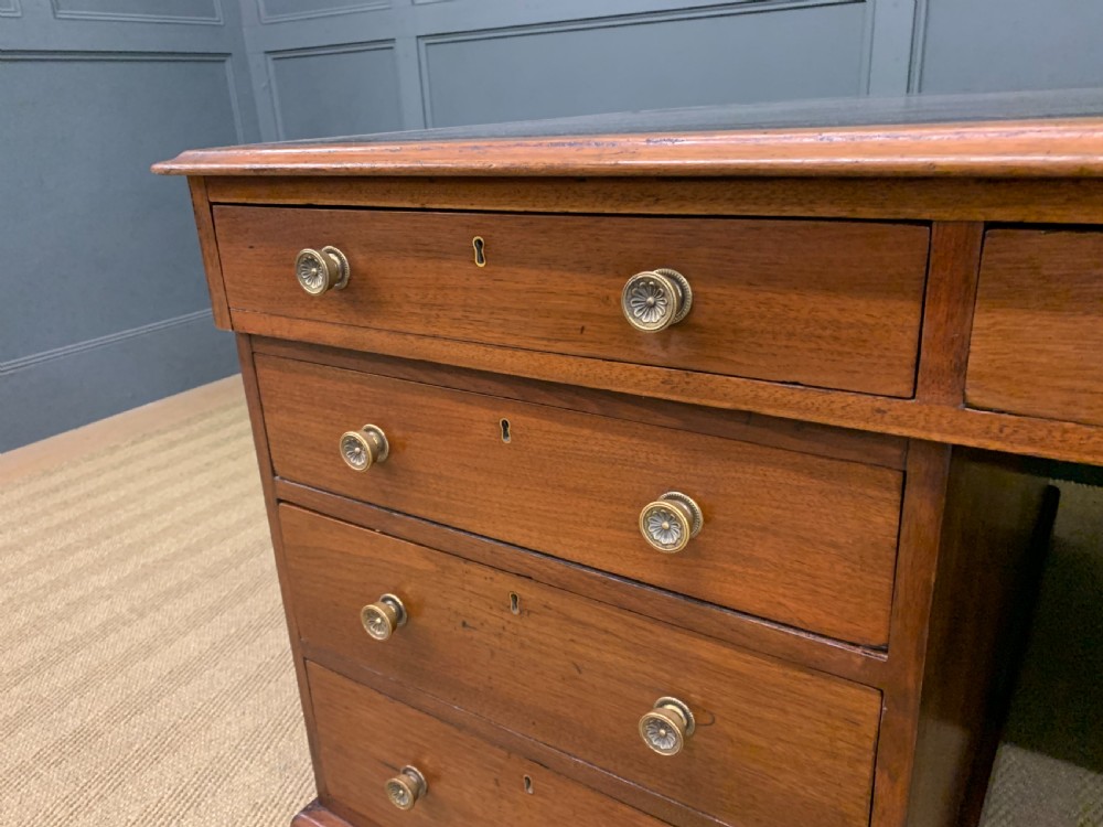 Large 19th Century 18 Drawer Partners Desk View VI
