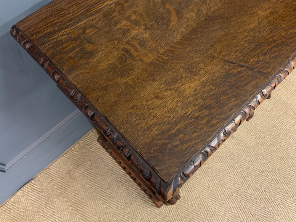 Pair of Victorian Carved Oak Bedside Chests View VIII