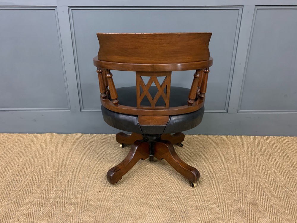 Victorian Mahogany Revolving Desk Chair View IX