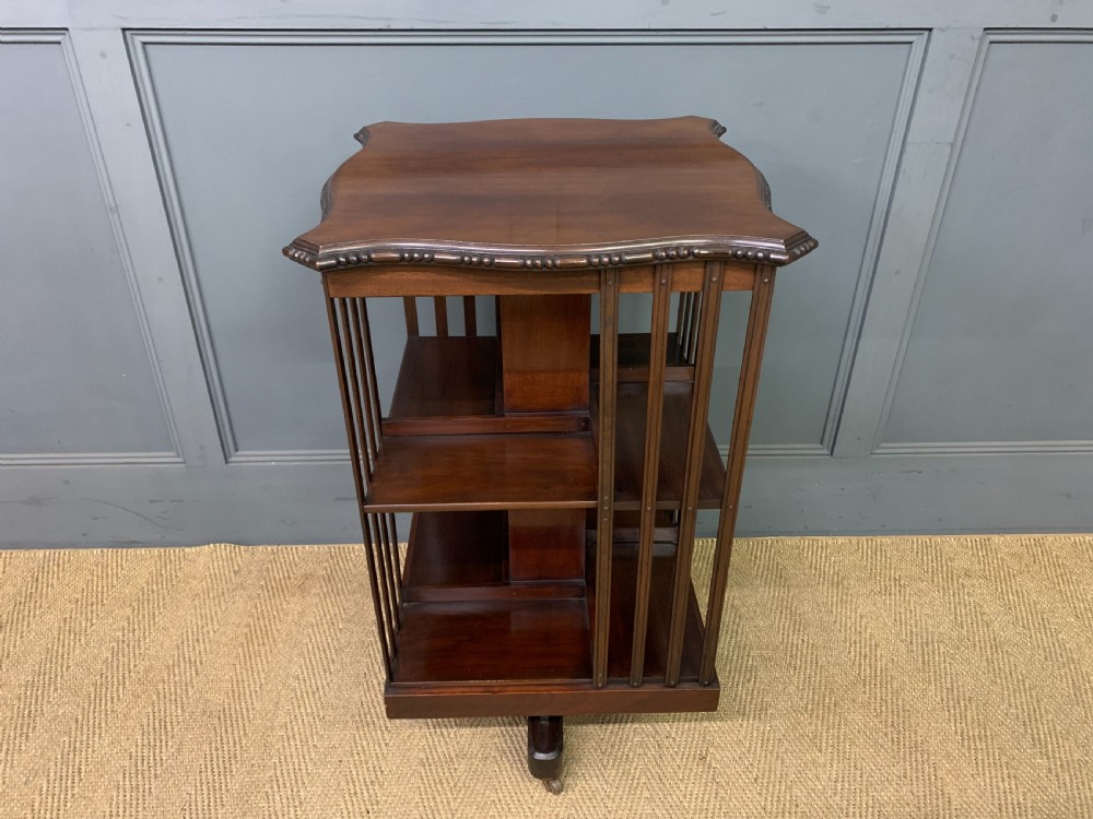 Edwardian Mahogany Revolving Bookcase View III