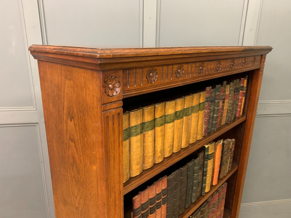 Edwardian Period Walnut Open Bookcase View VII