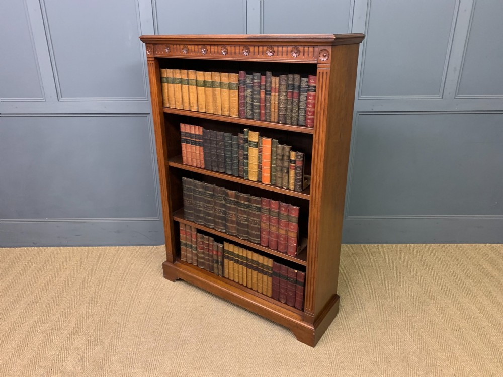 Edwardian Period Walnut Open Bookcase View X