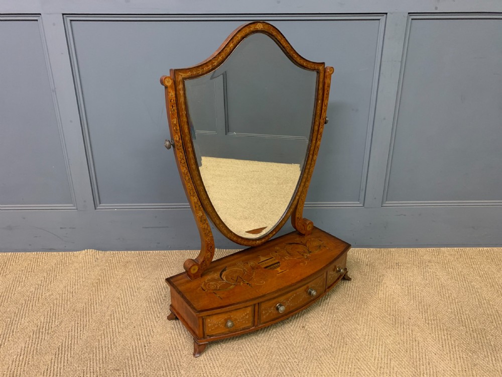Inlaid Satinwood Dressing Table Mirror