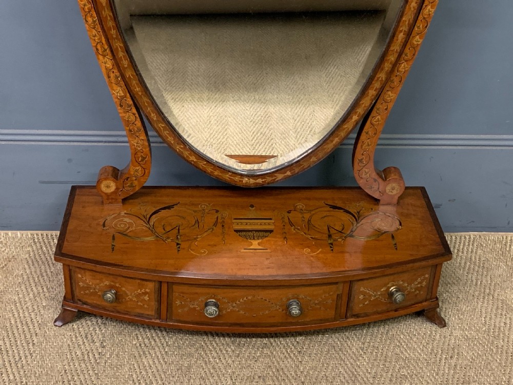 Inlaid Satinwood Dressing Table Mirror View III