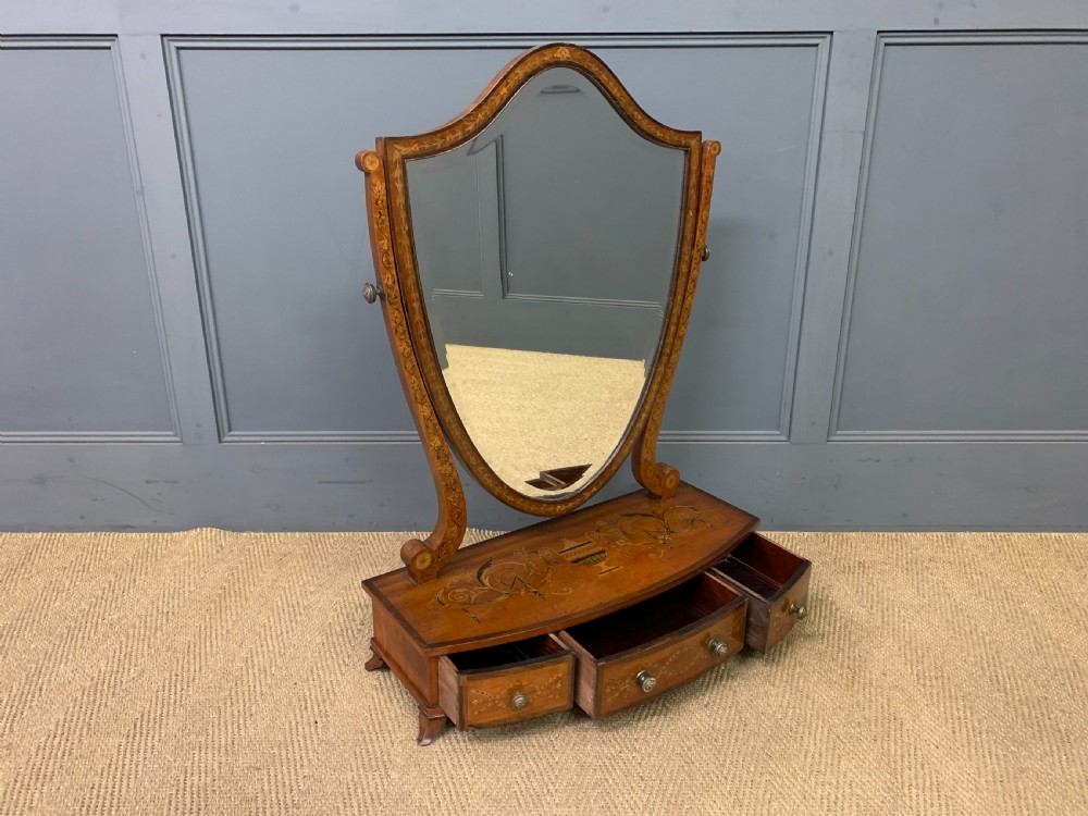 Inlaid Satinwood Dressing Table Mirror View X