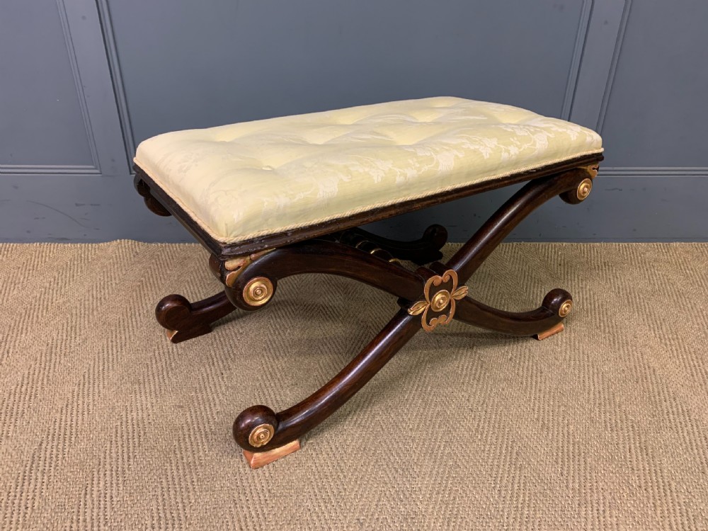 Regency Period Rosewood X-Frame Stool