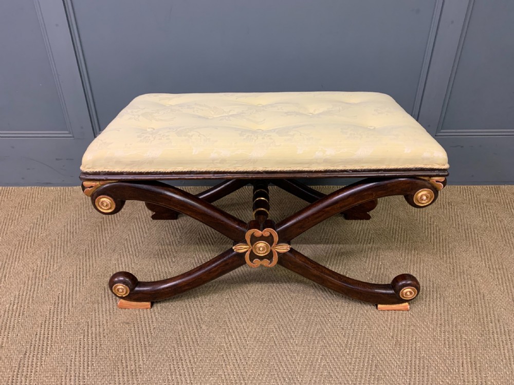 Regency Period Rosewood X-Frame Stool View II