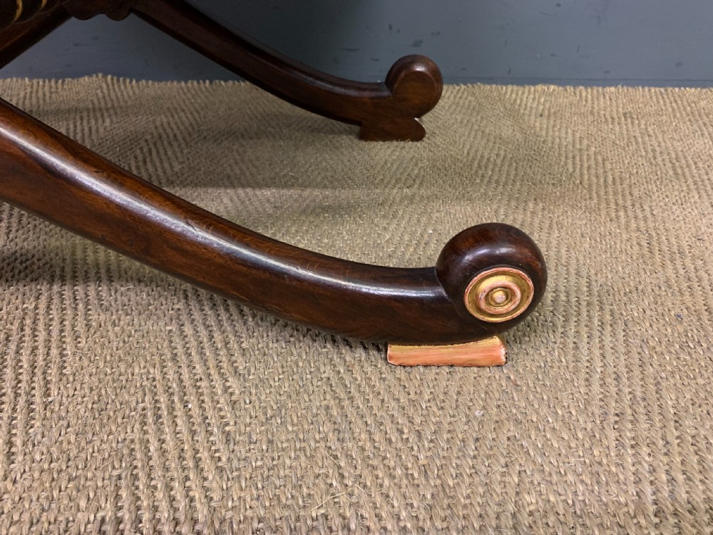 Regency Period Rosewood X-Frame Stool View IV