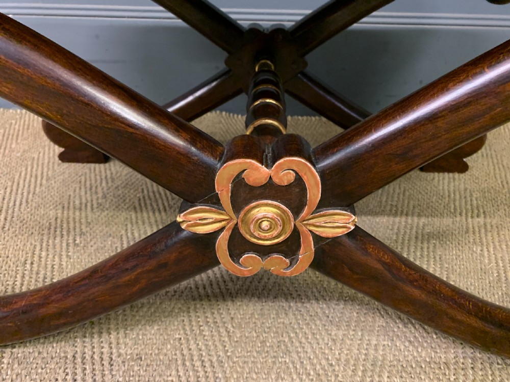 Regency Period Rosewood X-Frame Stool View V