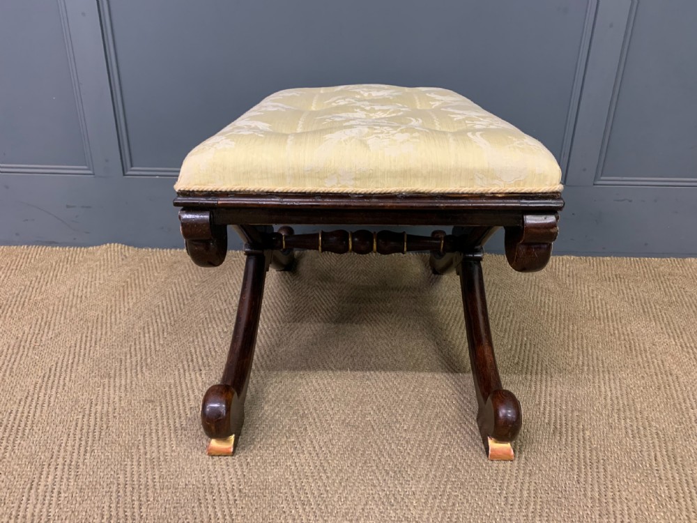 Regency Period Rosewood X-Frame Stool View VII