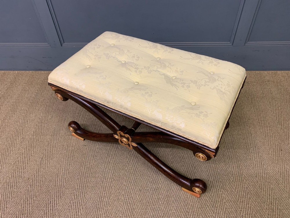Regency Period Rosewood X-Frame Stool View VIII