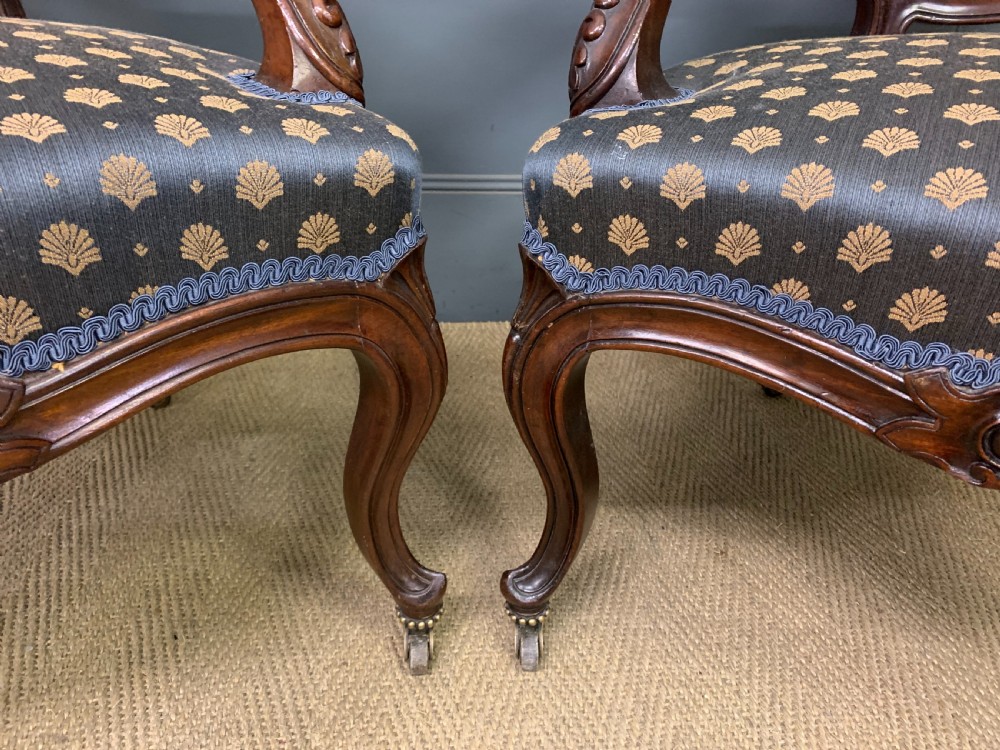 Pair of 19th Century French Rosewood Armchairs View II
