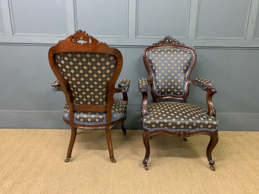 Pair of 19th Century French Rosewood Armchairs View VI