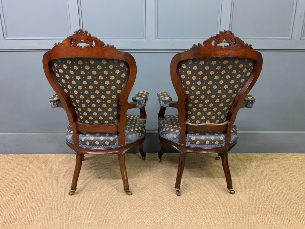 Pair of 19th Century French Rosewood Armchairs View VII
