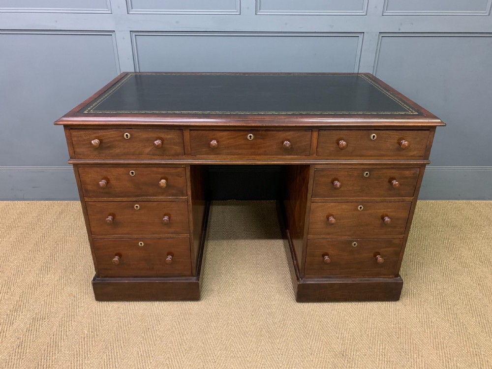 Early Victorian Mahogany Pedestal Desk