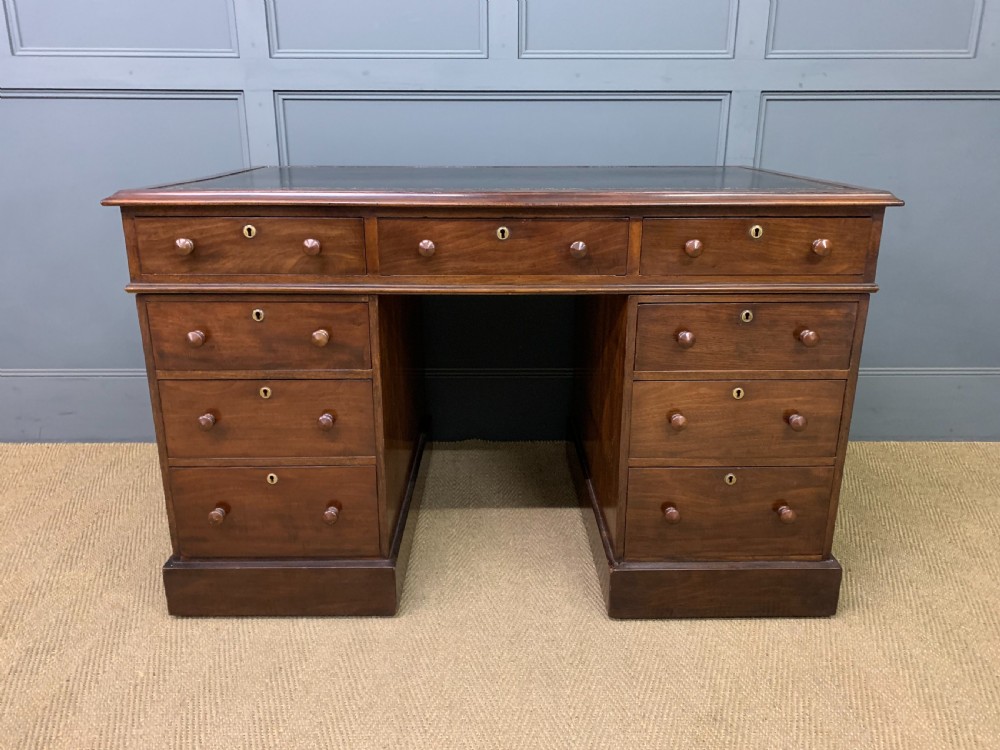 Early Victorian Mahogany Pedestal Desk View III