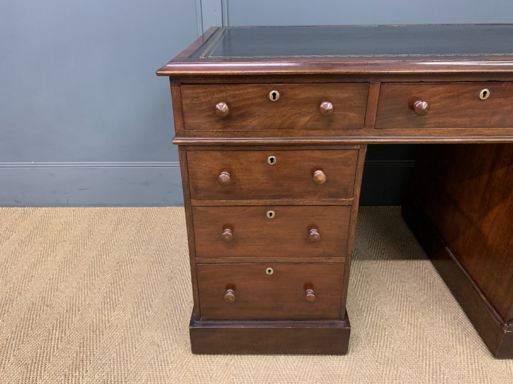 Early Victorian Mahogany Pedestal Desk View IV