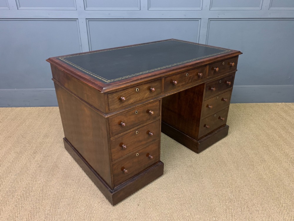 Early Victorian Mahogany Pedestal Desk View VII