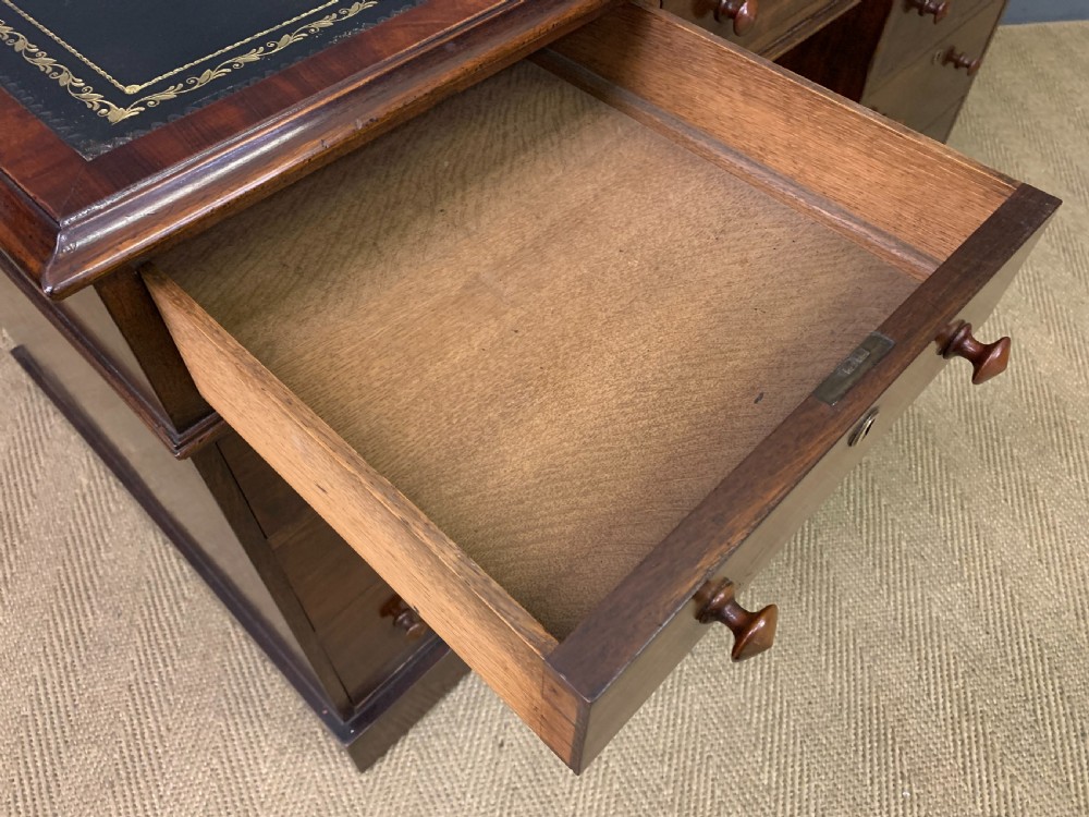 Early Victorian Mahogany Pedestal Desk View IX