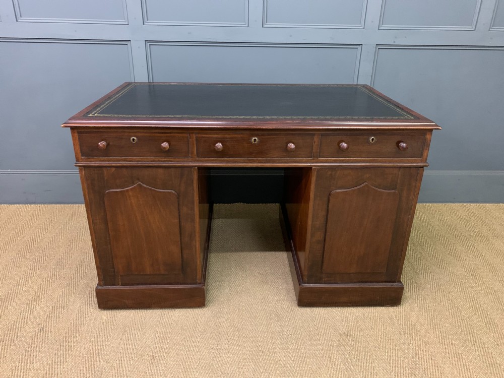 Early Victorian Mahogany Pedestal Desk View XIII